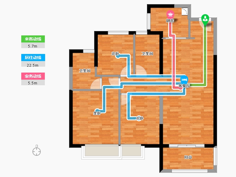 湖南省-长沙市-中梁-86.39-户型库-动静线