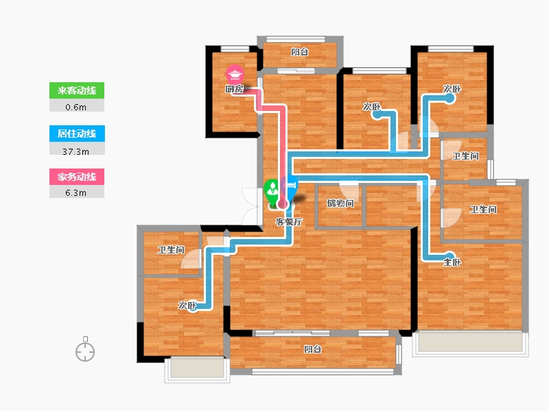 河北省-衡水市-红星天铂-134.63-户型库-动静线