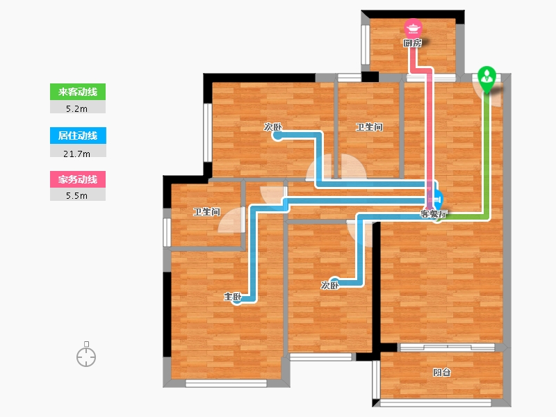 福建省-厦门市-中骏四季阳光-88.00-户型库-动静线