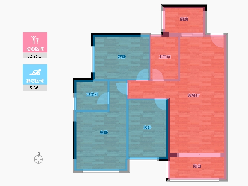 福建省-厦门市-中骏四季阳光-88.00-户型库-动静分区