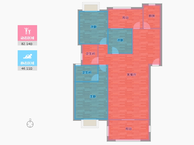 四川省-成都市-锦绣华都-117.90-户型库-动静分区