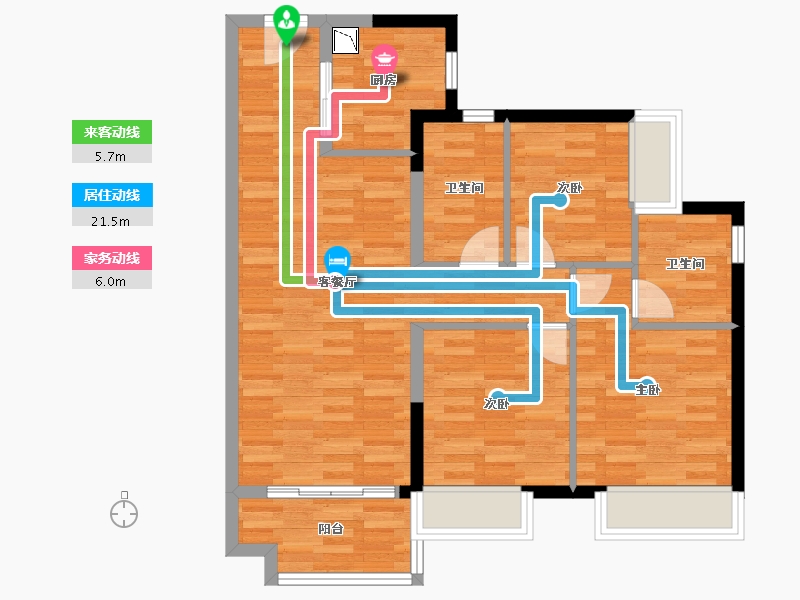 广西壮族自治区-梧州市-美的中央广场-78.01-户型库-动静线