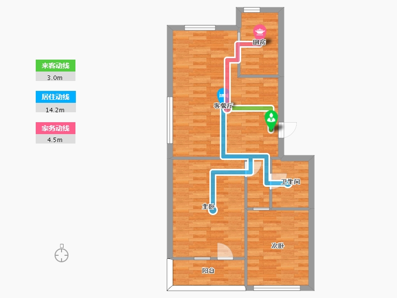 上海-上海市-新港家园-65.70-户型库-动静线