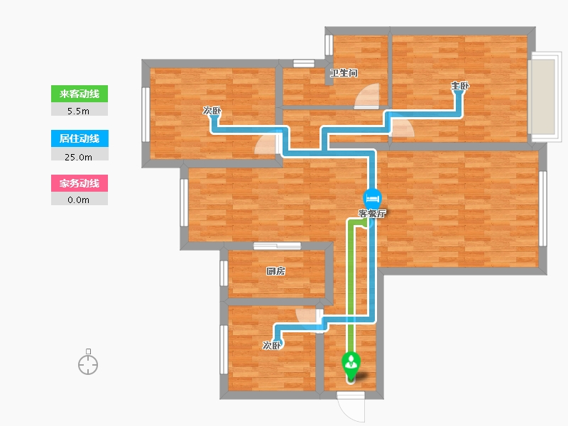 甘肃省-兰州市-银河国际居住区-91.40-户型库-动静线