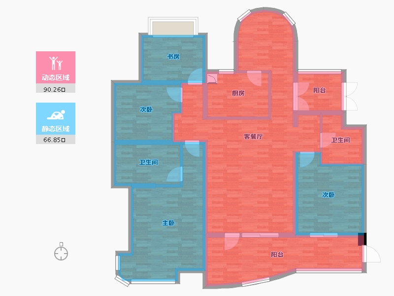 浙江省-温州市-铂晶嘉园-140.73-户型库-动静分区