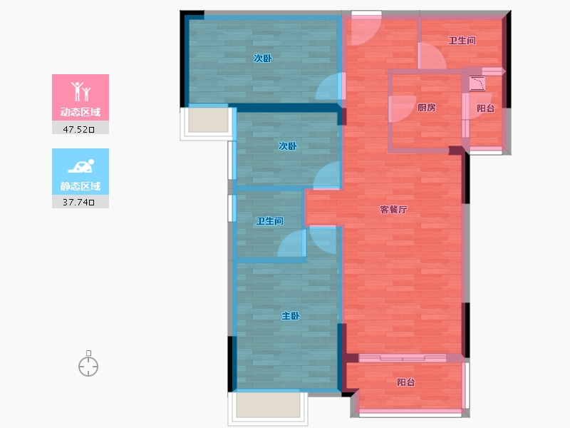 广东省-中山市-海伦时光-75.14-户型库-动静分区