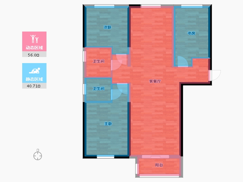 河北省-唐山市-绿城南湖春晓-86.30-户型库-动静分区