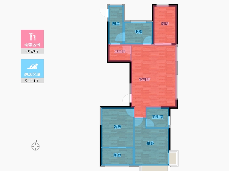 浙江省-嘉兴市-汇高 百悦府-90.00-户型库-动静分区