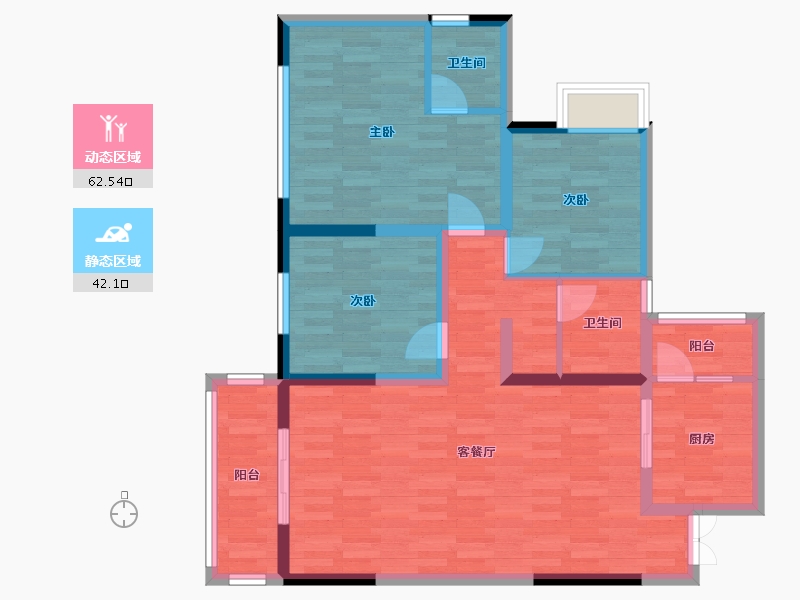 湖南省-衡阳市-金城华府-93.24-户型库-动静分区