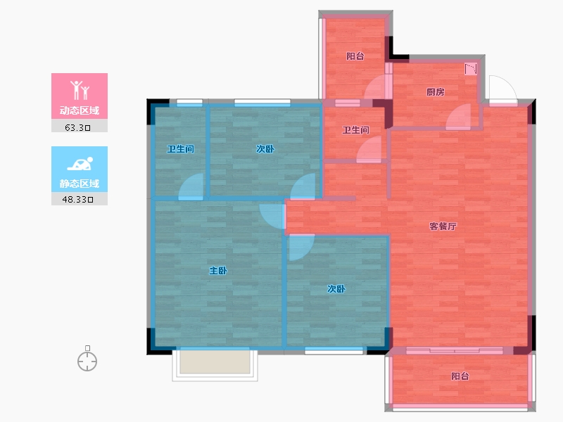 广西壮族自治区-河池市-吉朗-101.65-户型库-动静分区