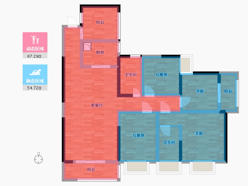 湖南省-长沙市-浏阳尚学城-106.44-户型库-动静分区