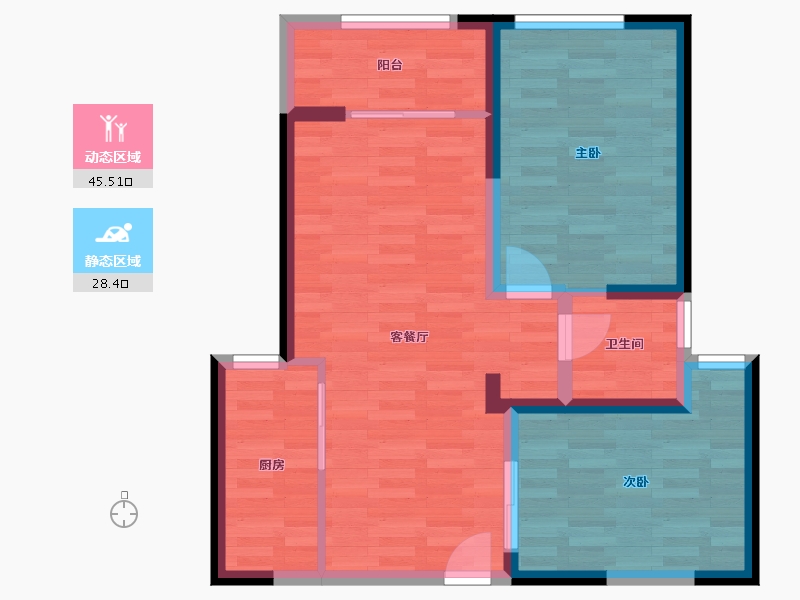 江苏省-常州市-星雨华府-65.93-户型库-动静分区