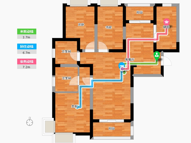 浙江省-杭州市-钱江一苑-80.80-户型库-动静线