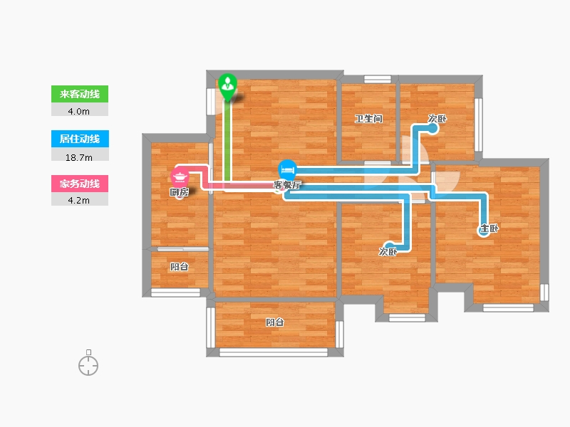 广东省-广州市-中铁建国际花园-66.70-户型库-动静线