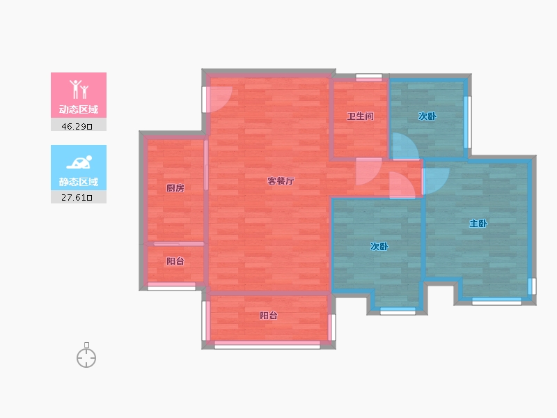 广东省-广州市-中铁建国际花园-66.70-户型库-动静分区