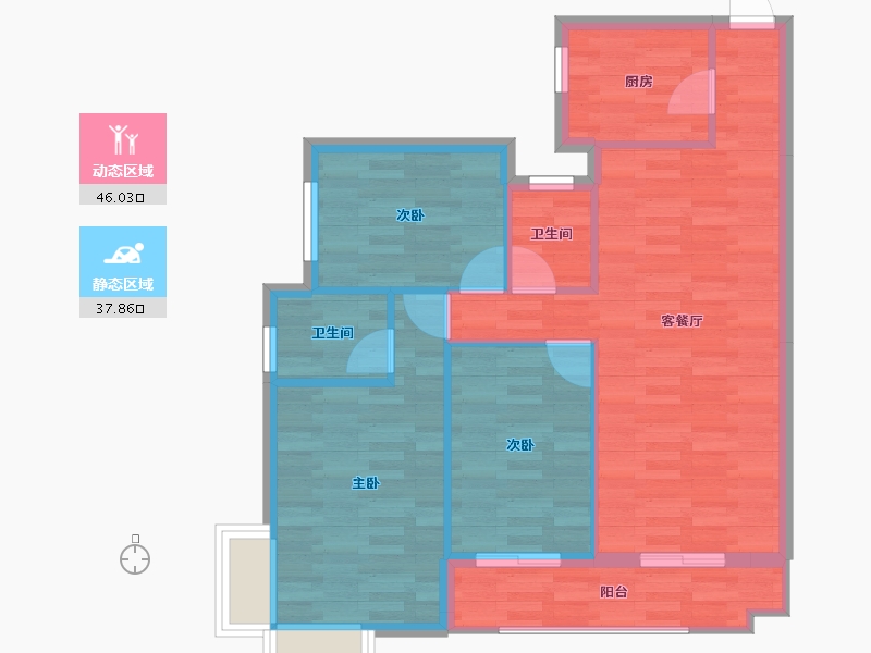 广东省-河源市-雅居乐花园-75.91-户型库-动静分区