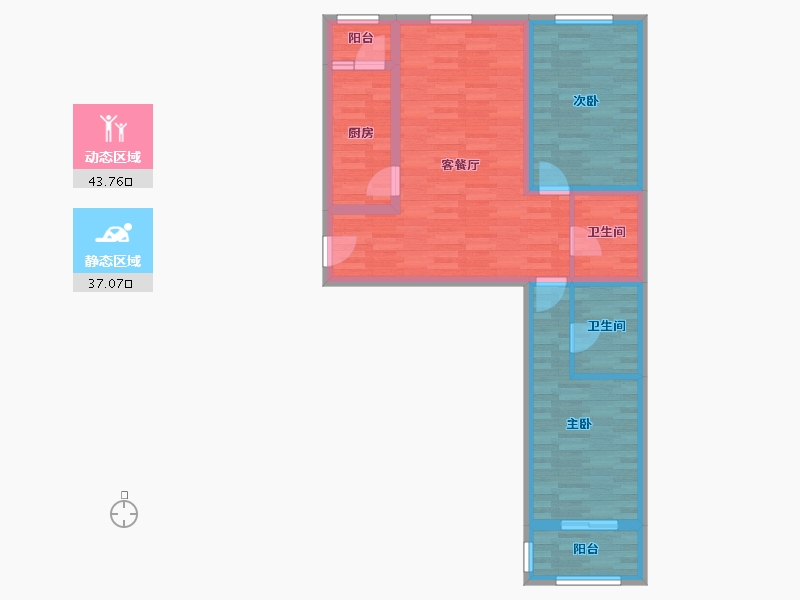 山西省-大同市-正德嘉苑-71.12-户型库-动静分区