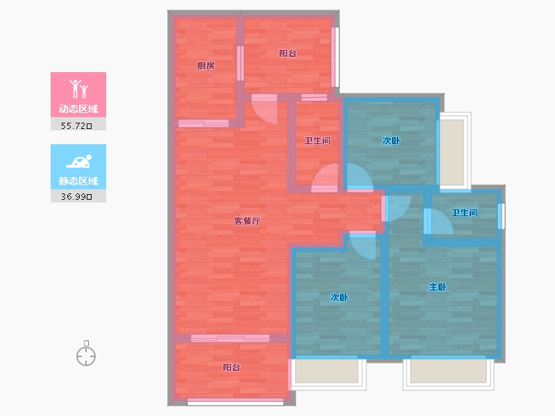 广东省-广州市-南沙保利城-81.00-户型库-动静分区