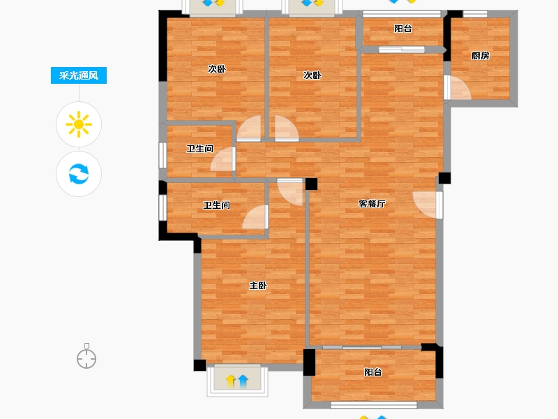 福建省-三明市-中青悦府-103.99-户型库-采光通风