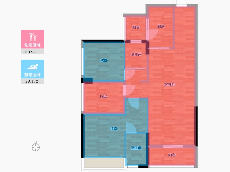 广东省-佛山市-碧桂园・凤凰湾-79.00-户型库-动静分区