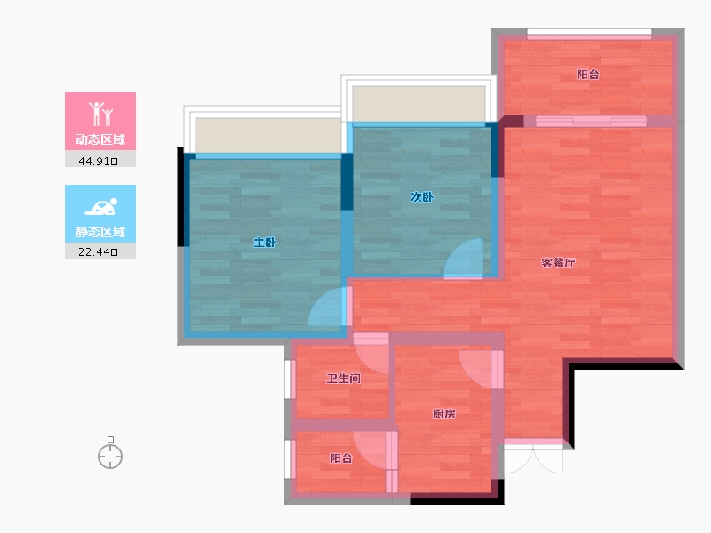 重庆-重庆市-永川御景国际-59.18-户型库-动静分区