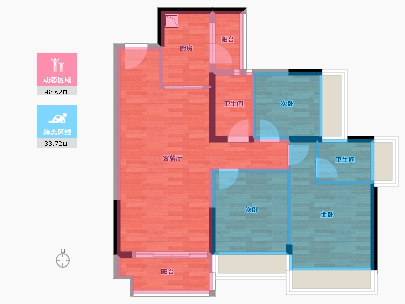 广东省-惠州市-星河荣域-72.92-户型库-动静分区