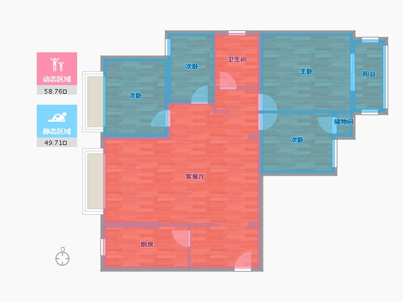 河北省-邯郸市-星城国际-97.57-户型库-动静分区