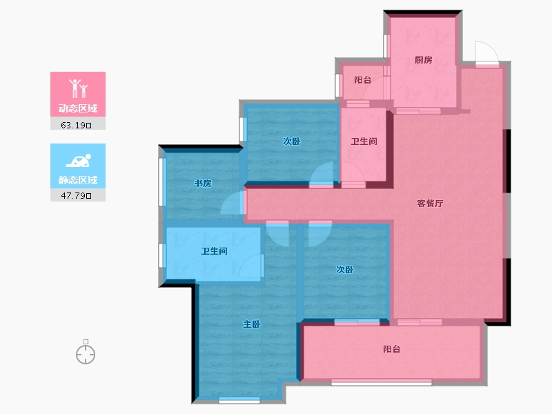 贵州省-贵阳市-龙湖·景粼天著-98.04-户型库-动静分区