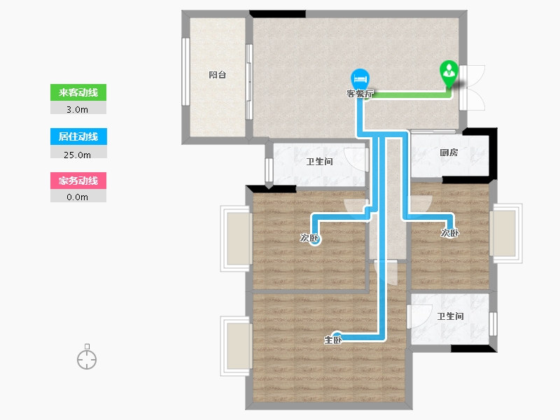 广东省-佛山市-钜隆君玺花园-94.93-户型库-动静线