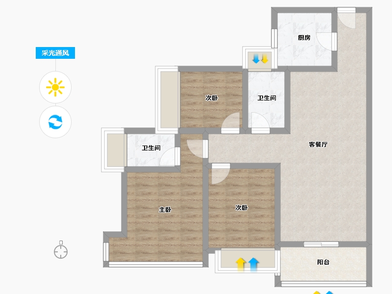 广东省-肇庆市-君汇熙庭-82.56-户型库-采光通风