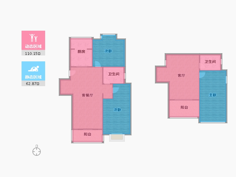 江苏省-苏州市-水城丽都-159.25-户型库-动静分区