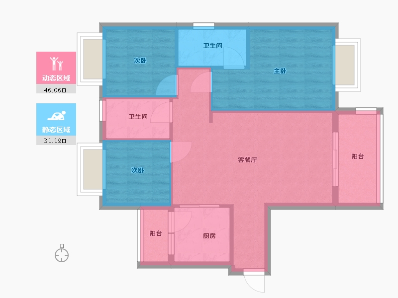 广东省-佛山市-祥福家园-69.36-户型库-动静分区