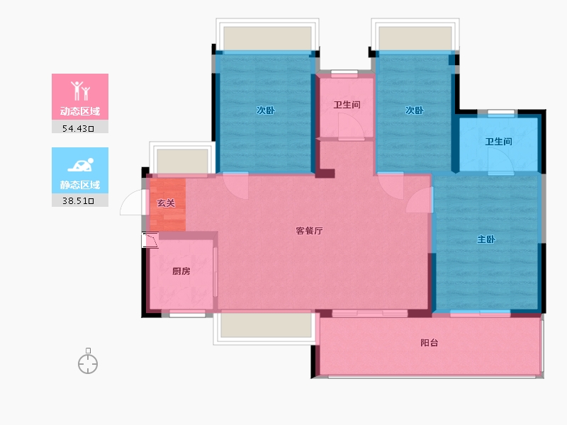 广东省-深圳市-泰丰枫林岸-84.07-户型库-动静分区