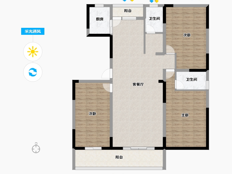 山东省-临沂市-天元名筑-138.69-户型库-采光通风