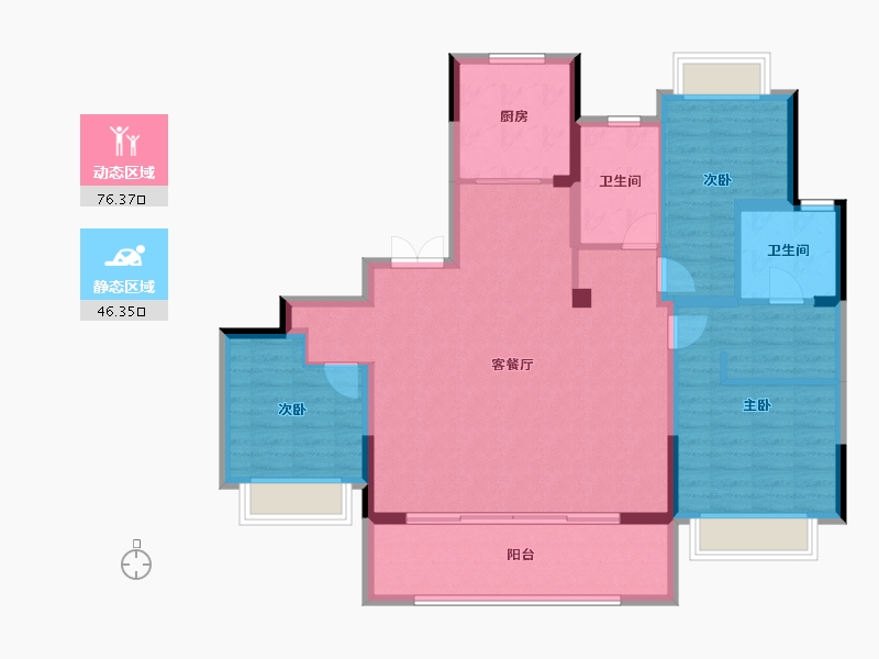 江苏省-常州市-路劲雅居乐国仕九礼-111.01-户型库-动静分区