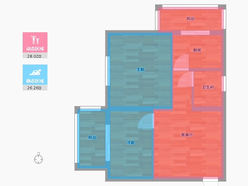 北京-北京市-幸福时光-47.75-户型库-动静分区