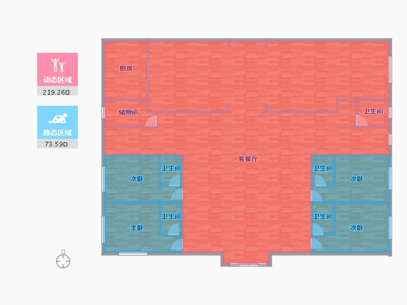 湖南省-郴州市-雷坪-276.38-户型库-动静分区