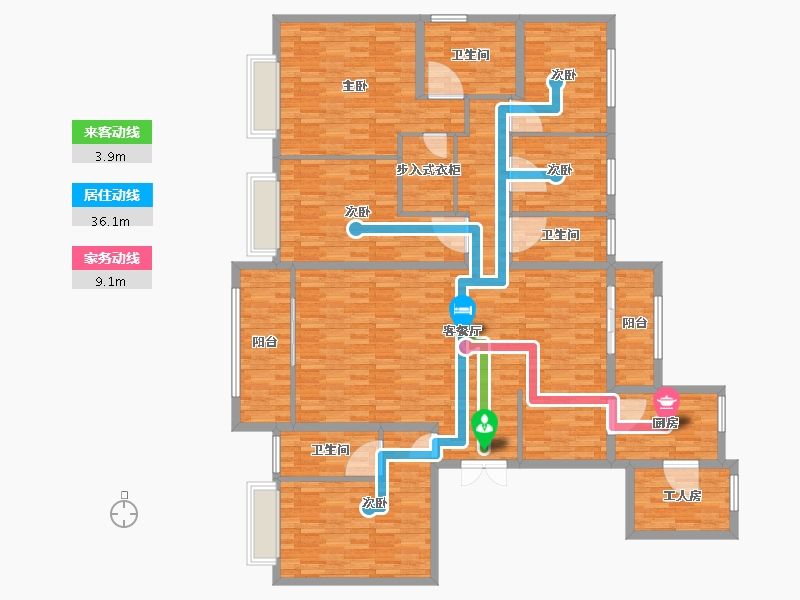 山东省-淄博市-碧桂园·翡翠世家-190.36-户型库-动静线