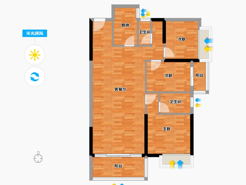 广东省-汕头市-星海时代-89.00-户型库-采光通风