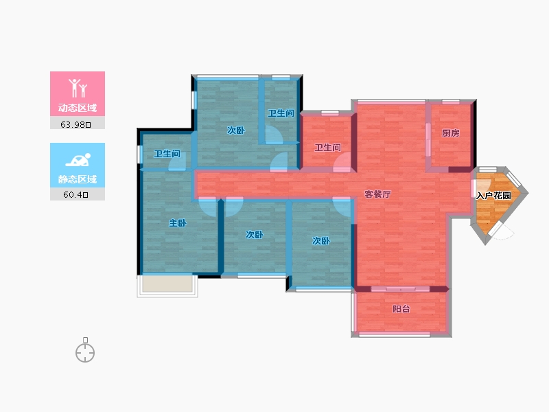 广东省-佛山市-万科金域滨江-113.37-户型库-动静分区