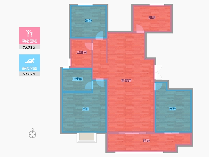 山东省-济南市-铭晖新天地-120.00-户型库-动静分区