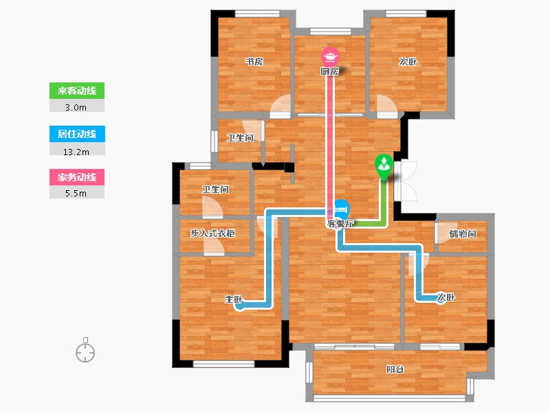 江苏省-镇江市-中南・君悦府-105.00-户型库-动静线