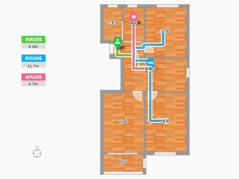 上海-上海市-淞南五村-71.67-户型库-动静线