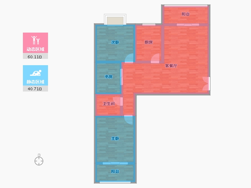 湖北省-武汉市-中南新苑-89.88-户型库-动静分区