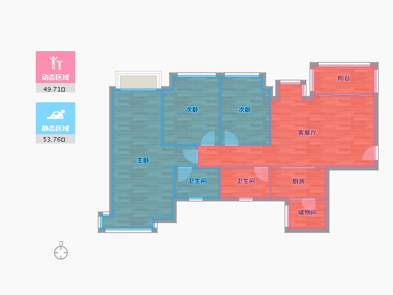 河北省-石家庄市-恒大绿洲-93.95-户型库-动静分区