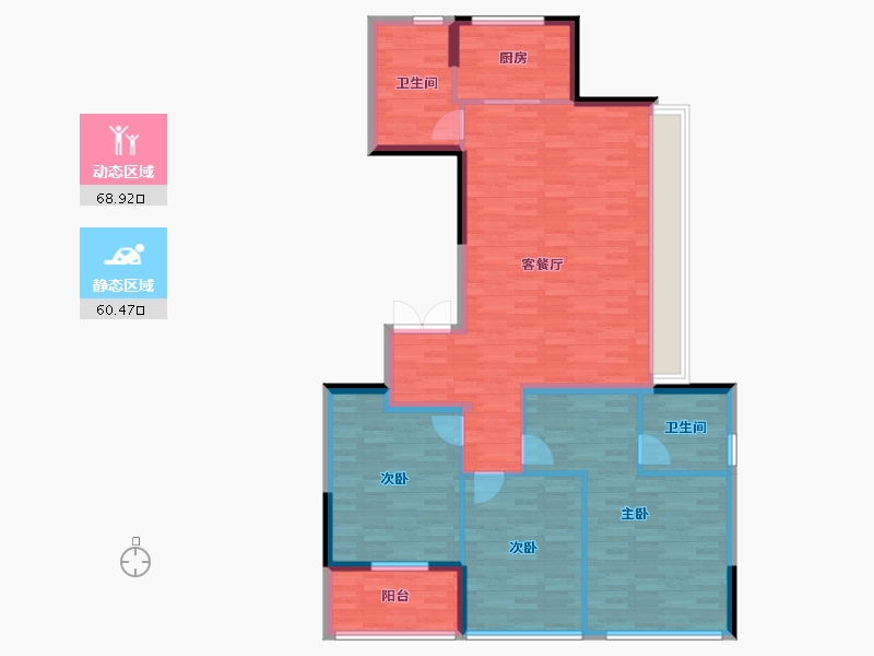 浙江省-杭州市-花语天境府-118.00-户型库-动静分区