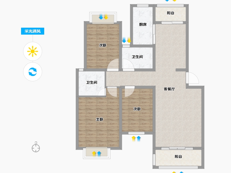 湖南省-衡阳市-培元小区-115.00-户型库-采光通风