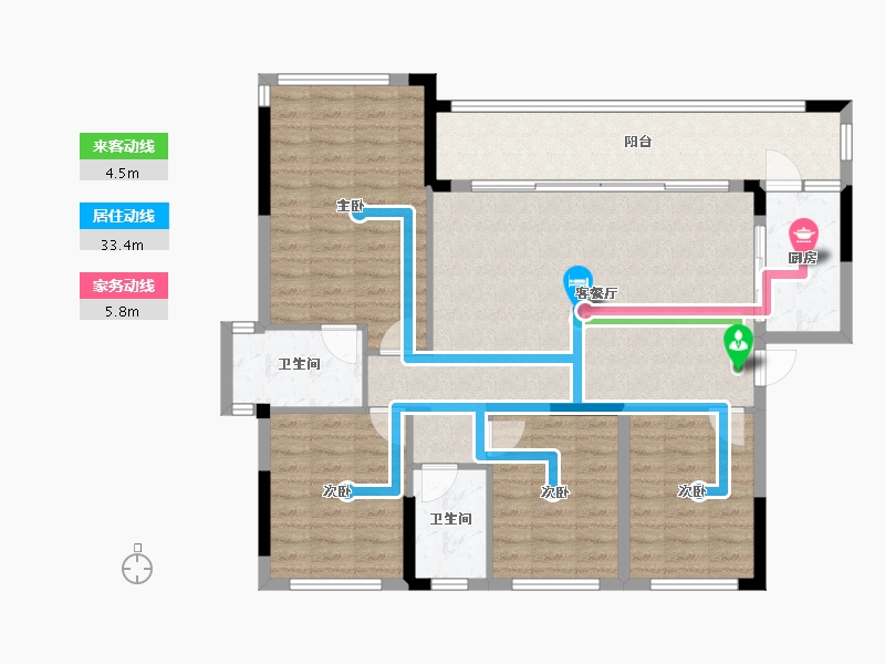 贵州省-贵阳市-四季贵州·椿棠府-115.94-户型库-动静线