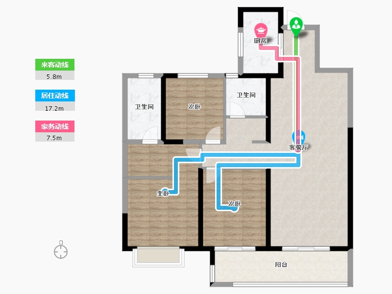 陕西省-宝鸡市-高新首府-119.99-户型库-动静线