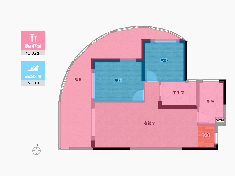 广东省-深圳市-佳兆业山海湾-74.47-户型库-动静分区